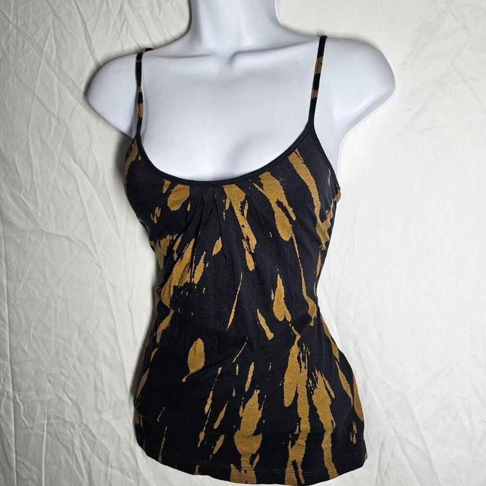 Vintage y2k brown black bleached tie dye tank top
